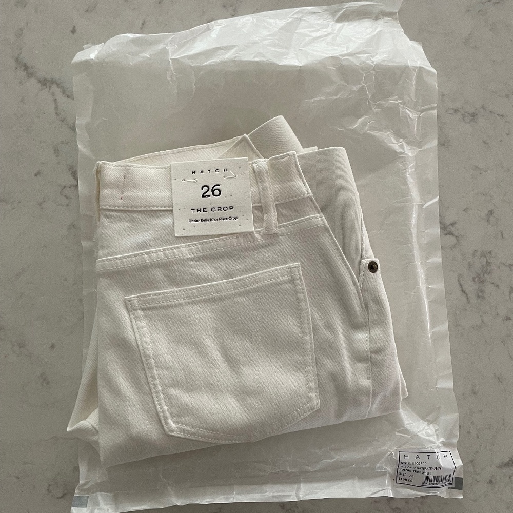 NWT Hatch The Crop Maternity Jean SZ 26 True White